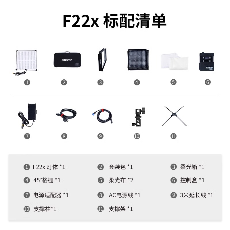 Aputure/爱图仕艾蒙拉F21x F21c F22x F22c双色温100瓦卷布柔光布灯RGB全彩直播200W摄影灯光器材LED补光灯 - 图1