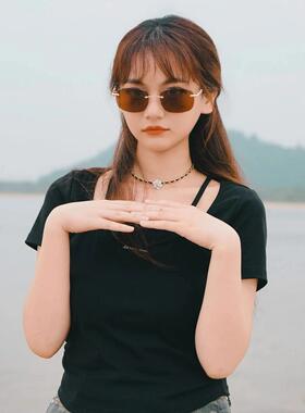 俄罗斯大白鲨太阳眼镜2025新款无框太阳眼镜欧达佳航空飞行护目偏