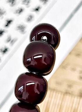 聚向乾糖心墨玉菩提子手串乐安双圈天然老料手链九眼盘玩佛珠饰品