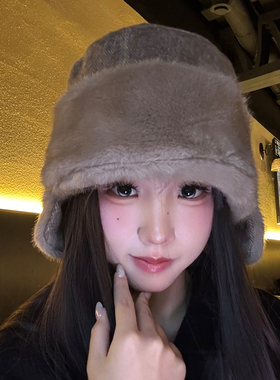 韩系毛绒雷锋帽女冬季保暖防风