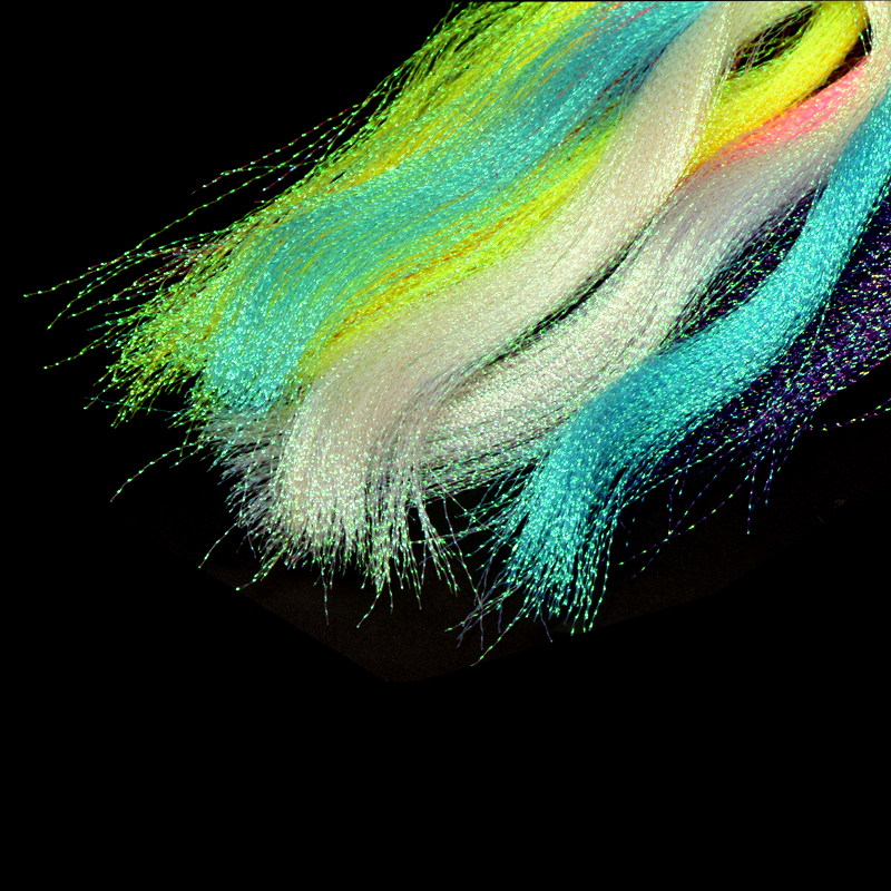 XURLON彩丝绑串钩绑钩UV亮丝慢摇铁板钩DIY多彩羽毛丝 - 图0