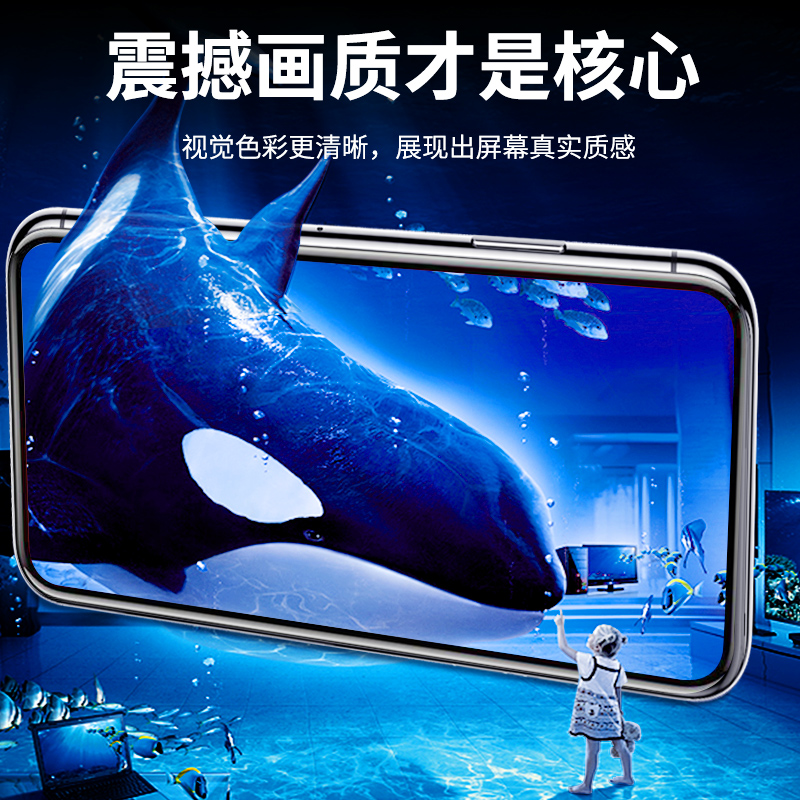 适用opporeno3钢化膜5G高清抗蓝光opopreno3元气版手机膜全屏全覆盖保护PDCM00防指纹无白边屏保0pp0防摔防爆-图3