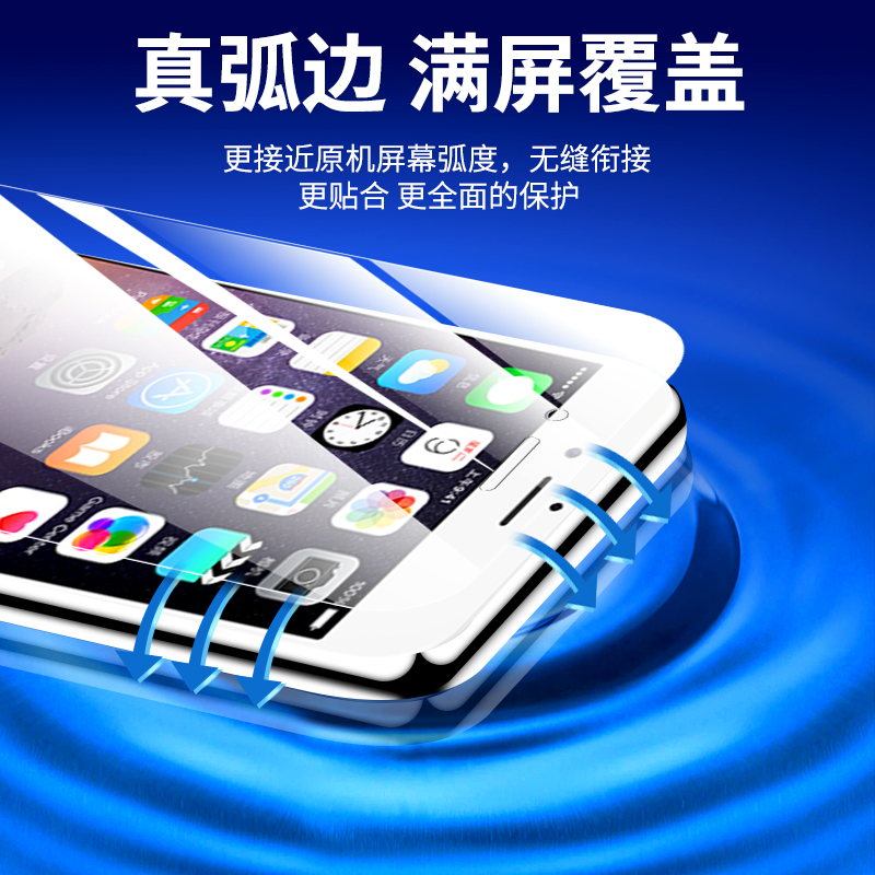 适用于苹果6splus钢化膜全屏覆盖6s手机贴膜抗蓝光保护iphone6防指纹全包边6plus防摔防爆无白边ipone6刚化膜 - 图0