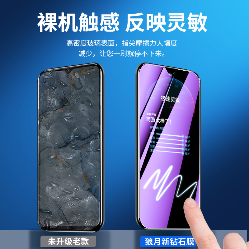 适用opporeno3钢化膜5G高清抗蓝光opopreno3元气版手机膜全屏全覆盖保护PDCM00防指纹无白边屏保0pp0防摔防爆 - 图1