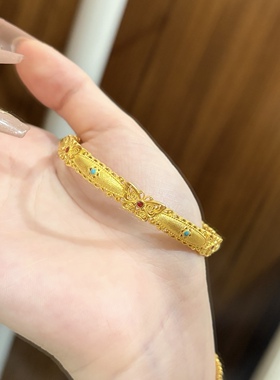 金包银古法蝴蝶手镯珐琅花丝新中式国潮镯子首饰送节日礼物送闺蜜