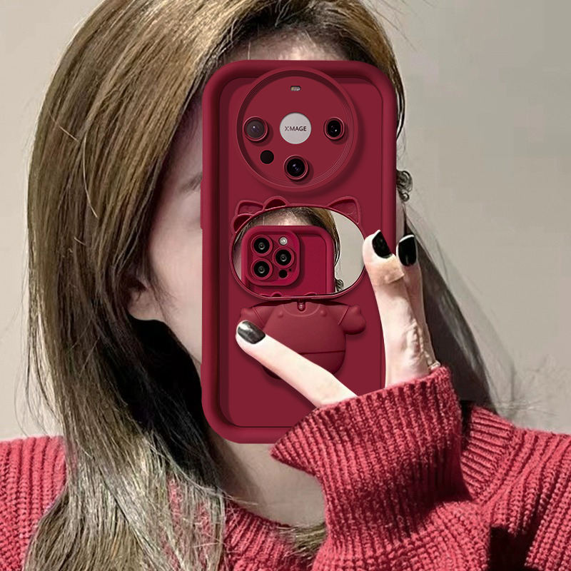 适用华为mate60pro新款手机壳mate50可爱凯蒂kt猫支架镜子p60pro女款龙年nova12pro硅胶软壳nova11防摔保护套 - 图1
