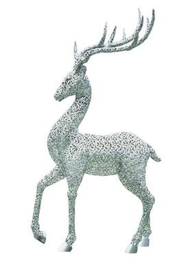 户外花园售楼处草坪铁不锈钢图案剪梅花鹿雕刻饰品夜光饰品