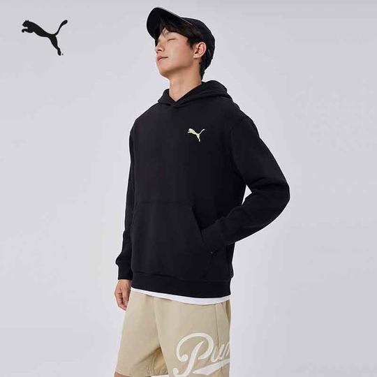 休闲运动卫衣男女加绒刺绣连帽套头衫 631729彪马puma官方奥莱