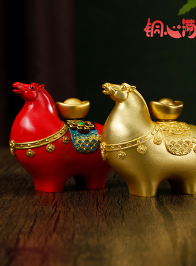 黄铜马摆件马上赚钱客厅办公室玄关家居装饰工艺品马年吉祥物礼品
