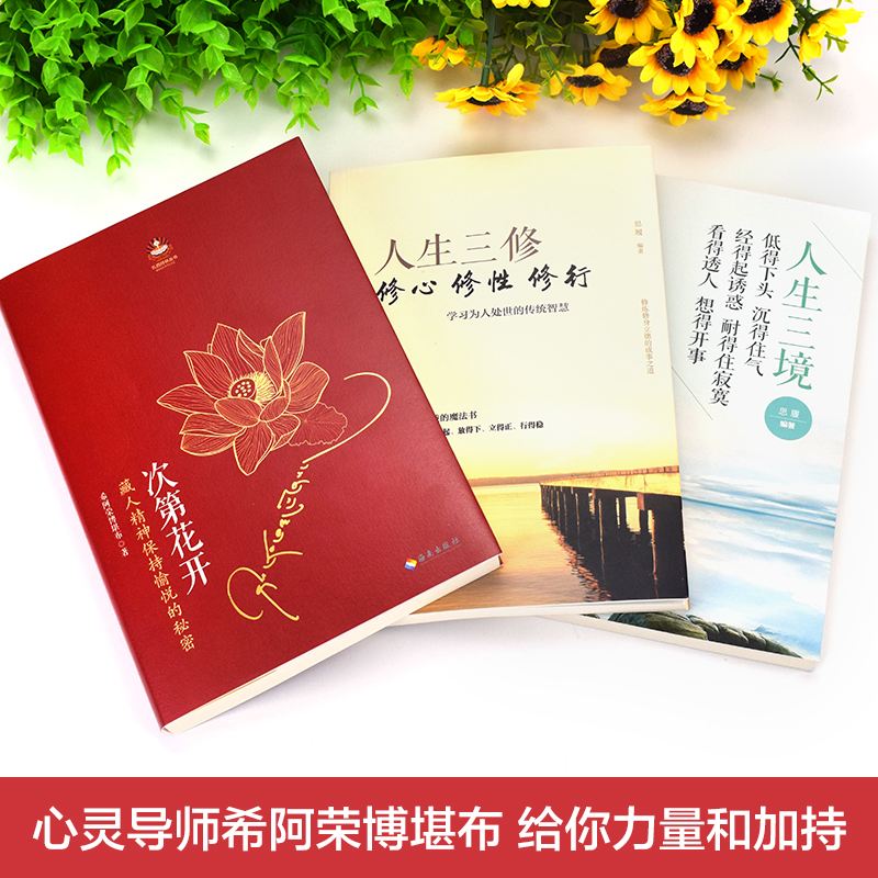 现货】全3册樊登推次第花开正版包邮 透过佛法看世界人生三境人生三修人生智慧哲学海南出版社藏人精神希阿荣博堪布的书籍书 - 图0