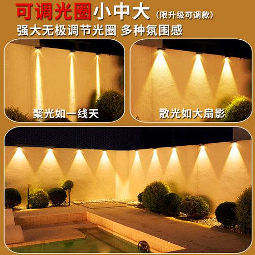 太阳能户外壁灯家用超亮庭院花园别墅阳台装饰大门室外照明围墙灯 - 图2