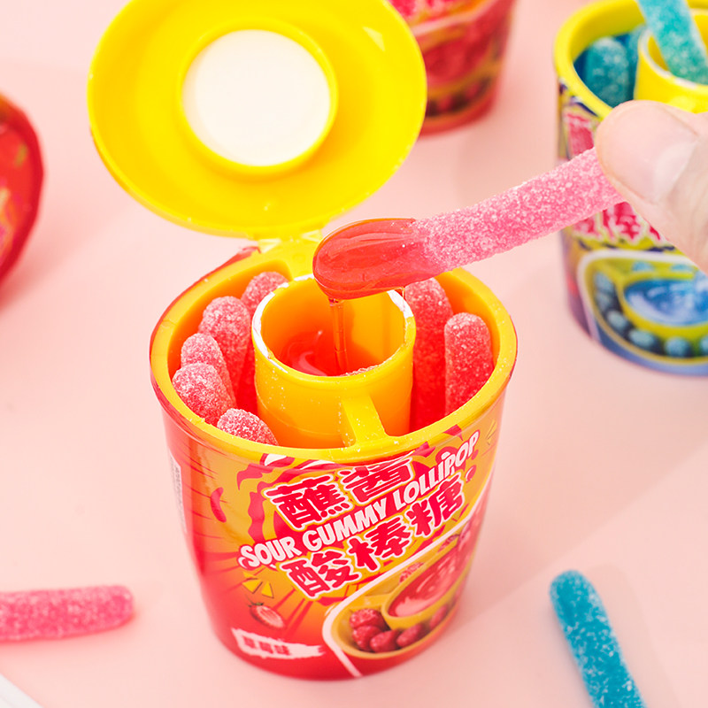 酸条棒蘸酱酸棒草莓味蓝莓味罐装果酱条趣味糖果休闲零食手指糖,淘宝优惠券,粉丝福利购,淘宝优惠卷