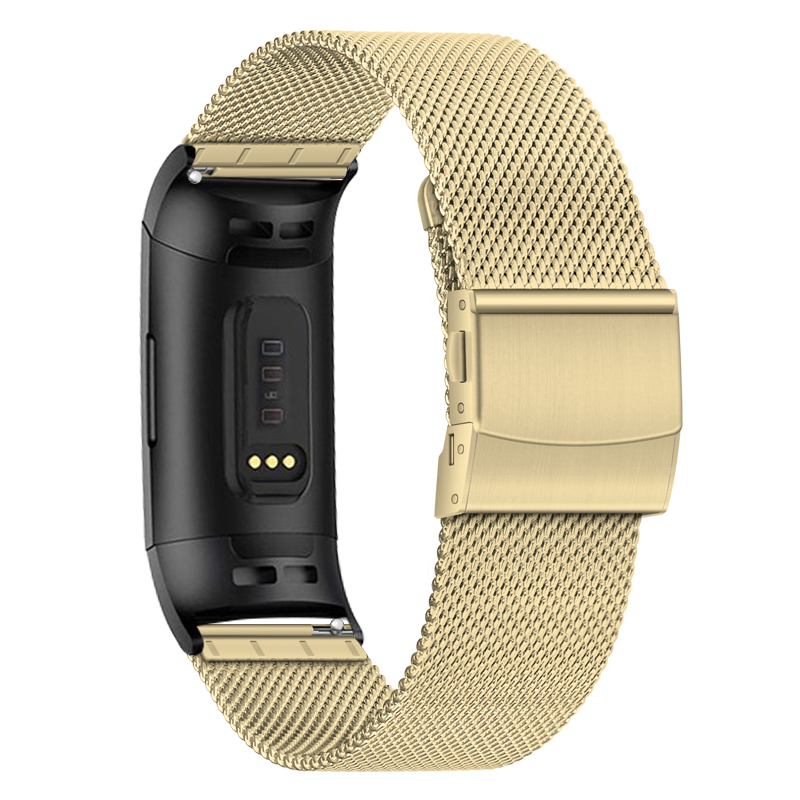 适用Fitbit charge6/5智能手环米兰尼斯金属表带charge3商务男女手环替换配件charge4创意腕带金属个性手表链 - 图0