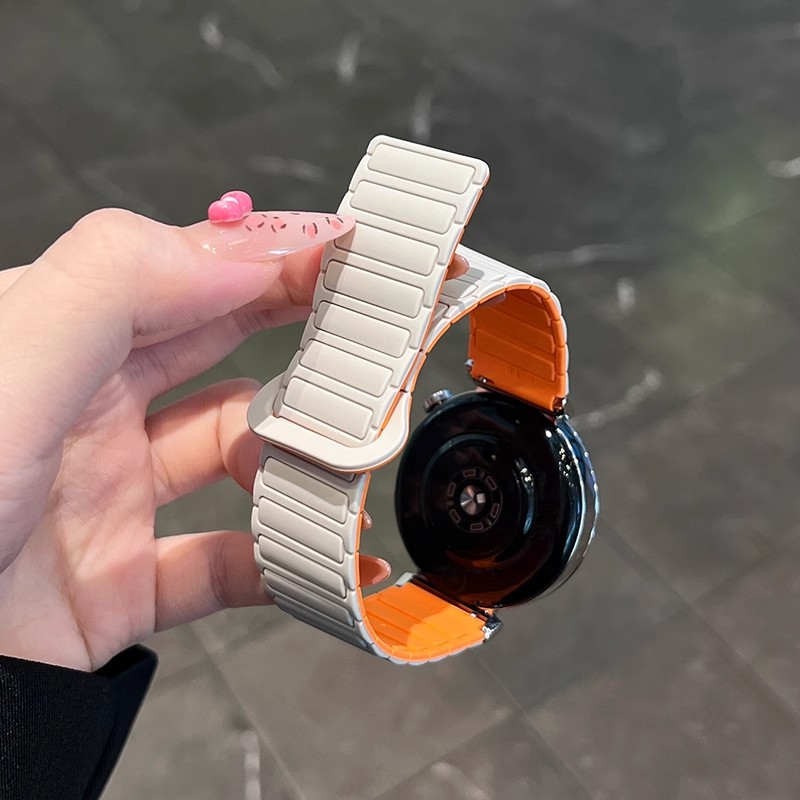 适用三星Galaxy watch8/7/FE/5Pro智能手表带6/4 Classic硅胶磁吸ultra2回环active2运动s3女Samsung快拆腕带 - 图2