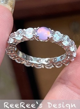 925纯银紫玉髓满钻排戒新中式