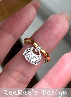 925纯银镀金招财钱包项链戒指