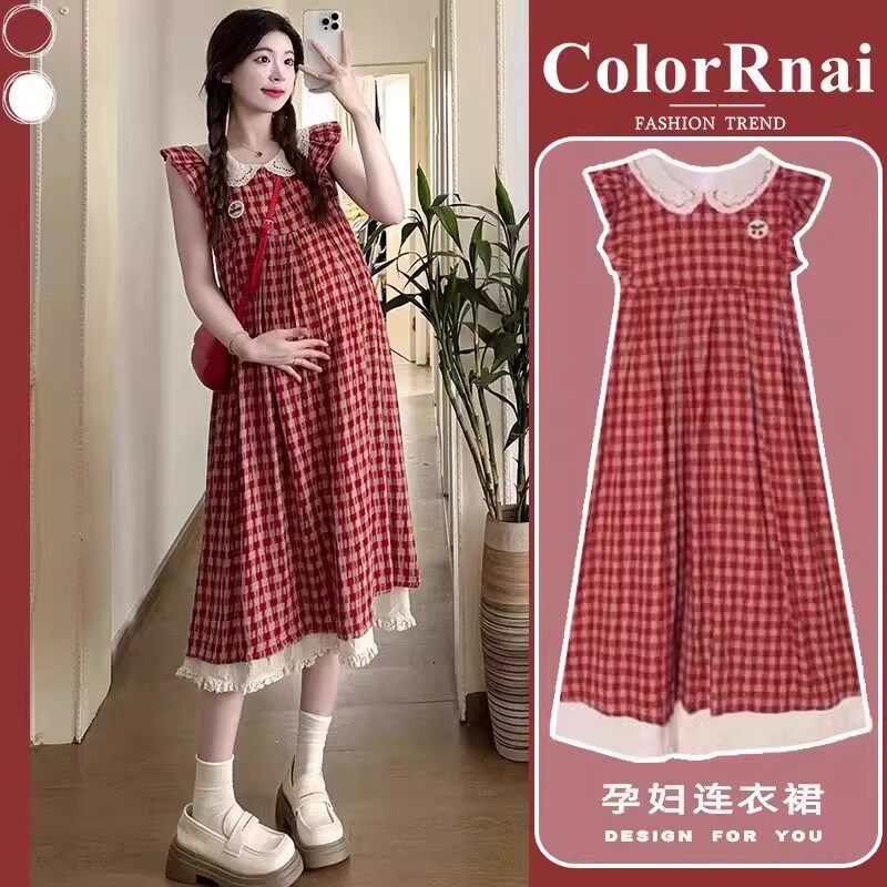 2026年新款夏孕妇装套装宽松显瘦碎花短袖上衣T恤孕期连衣裙