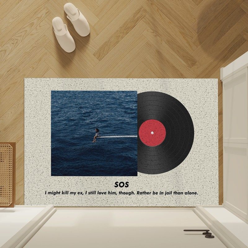 进门垫子定制欧美黑胶唱片入户地垫装饰CD专辑SZA周边地毯蹭脚垫,淘宝优惠券,粉丝福利购,淘宝优惠卷