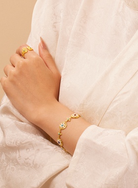 吾往新中式国风纯银彩宝手链送礼