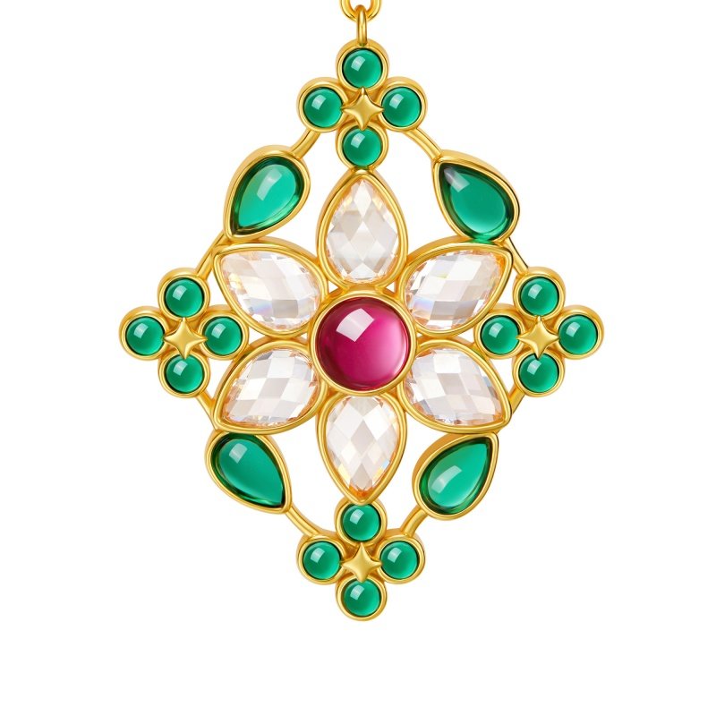 吾往【耳夹预售】夏花耳环原创耳夹深圳博物馆联名文创科威特繁花