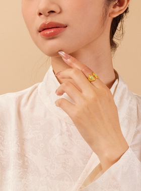 吾往新中式国风纯银开口戒送礼