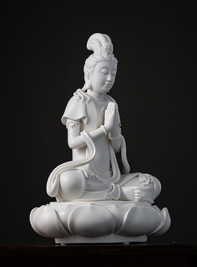 陶瓷摆件祈福合掌观音供奉