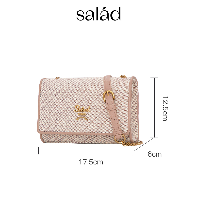 【官方正品】Salad 小方包时尚百搭女士信封包链条斜挎包香港帆布 - 图3