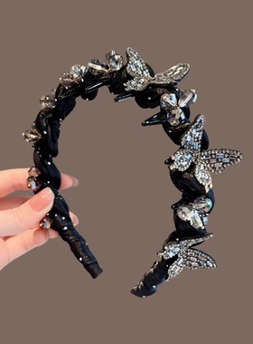 巴黎王妃蝴蝶带钻发箍女2025