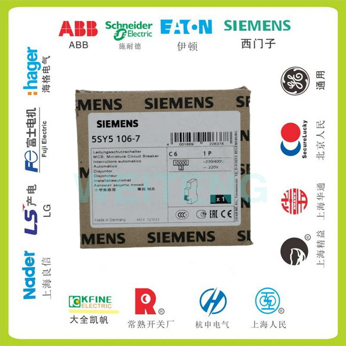 5SY51 MCB UC C6 空气开关单极交直流型5SY5106-7德国 - 图1