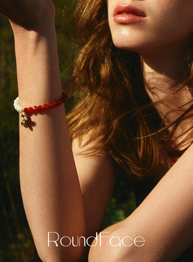 特卖款RoundFace 夏日系列 红玛瑙天然珍珠花朵手链高级感小众