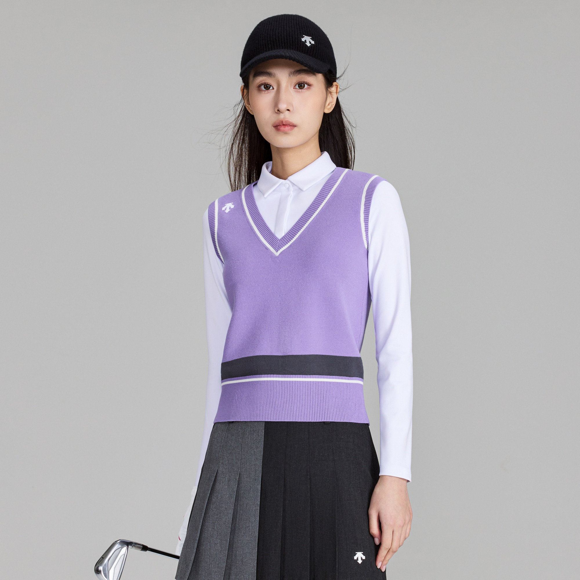 DESCENTEGOLF迪桑特高尔夫女士PRO针织拼接长袖POLO衫 早春新品,淘宝优惠券,粉丝福利购,淘宝优惠卷