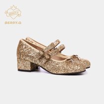 BerryQ La Lara with spot bright sheet shoes ballet shoes round head butterfly knot lolita cute YouK