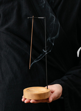 倒挂香器高档线香炉香插实木底座香座室内家居禅意檀沉香熏香摆件