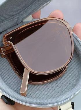 折叠墨镜女夏2025新款高级感防紫外线强光防晒偏光太阳镜大脸显瘦