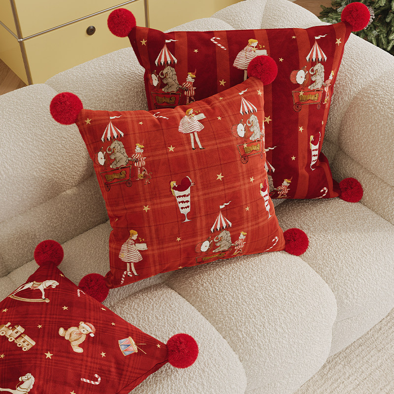 圣诞抱枕客厅沙发圣诞节装饰布置节日氛围感新年红色靠枕垫可拆洗,淘宝优惠券,粉丝福利购,淘宝优惠卷