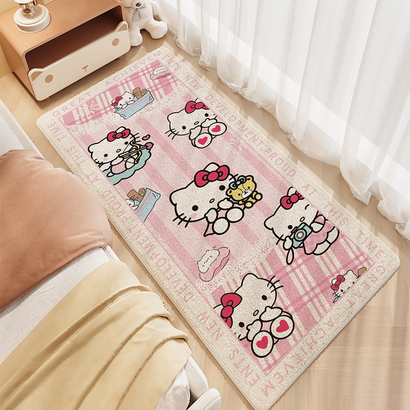 儿童房间床边地毯女孩卧室床头可爱毛绒脚垫主卧床前长条加厚地垫,淘宝优惠券,粉丝福利购,淘宝优惠卷
