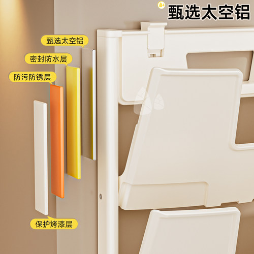 厨房新款吸盘折叠锅盖架免打孔壁挂式墙上置物架收纳多功能砧板架 - 图3