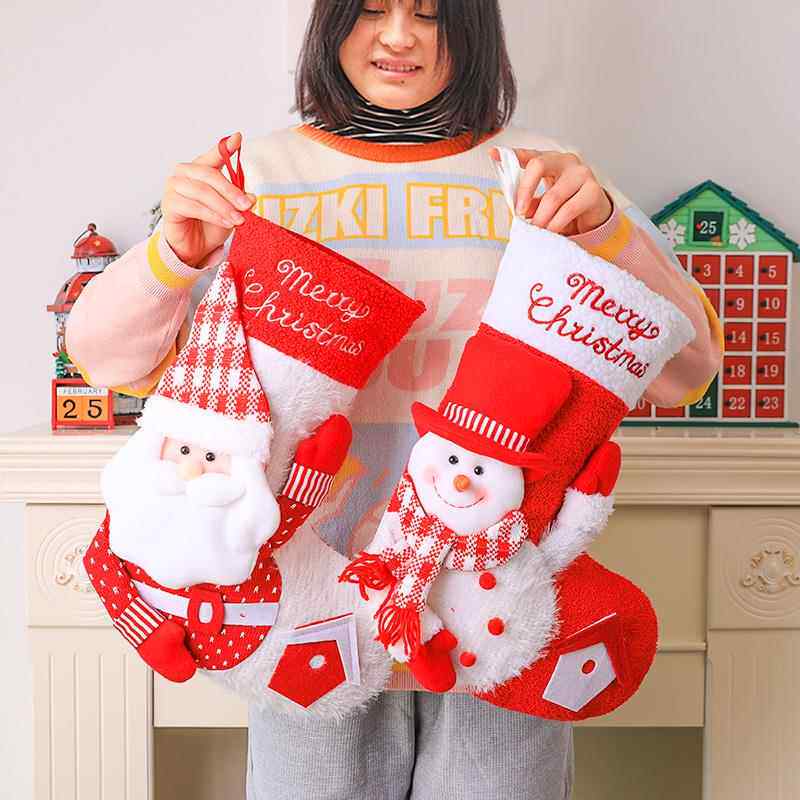 圣诞节礼物大号圣诞袜子礼物袋老人礼品袋盒儿童圣诞树装饰小礼物