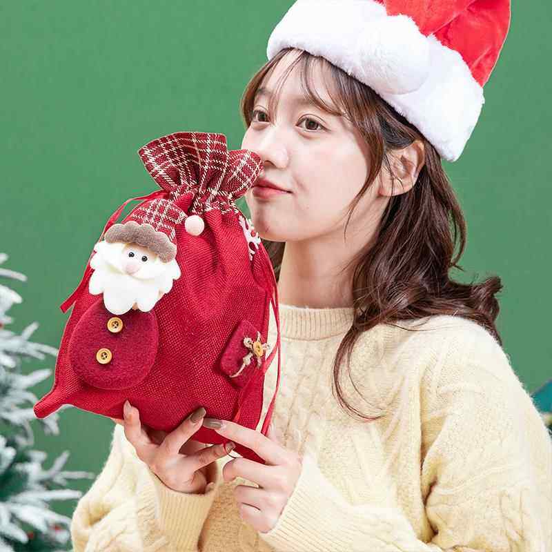 圣诞节礼物袋儿童礼品包装袋圣诞老人大背包手提袋平安夜苹果袋子