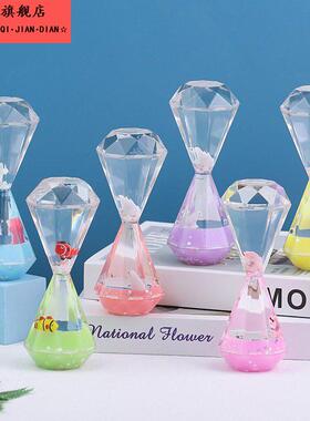可爱油漏流沙摆件桌面漂流瓶生日礼物滴油液体沙漏儿童治愈系笔插