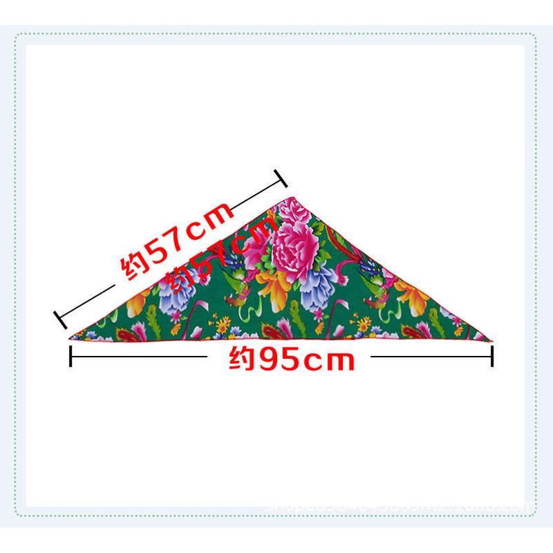 东北大花布头巾儿童女民族风围巾演出时尚嘻哈风包头方巾冬季新款