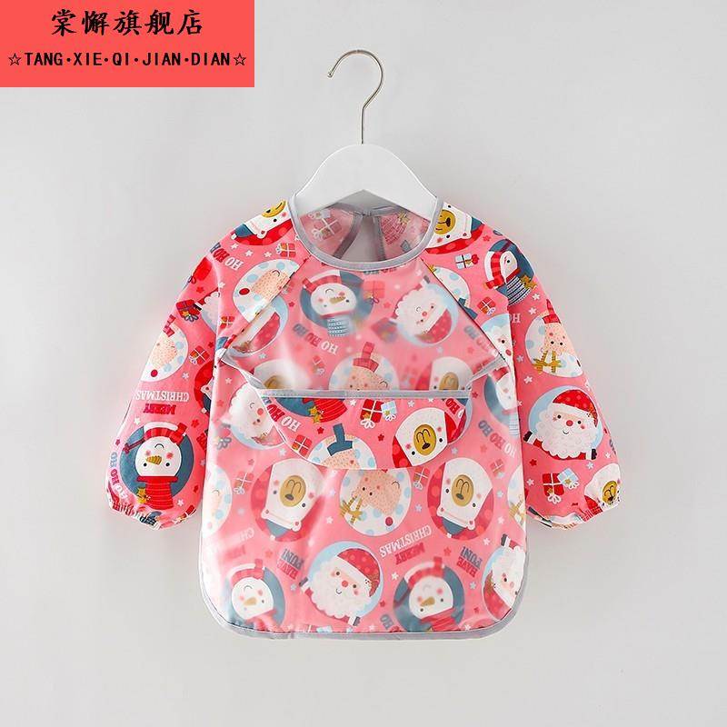 Children's coveralls for boys and girls, eating bibs, baby food supplements, waterproof, anti-dirty, reverse dressing aprons for autumn and winter