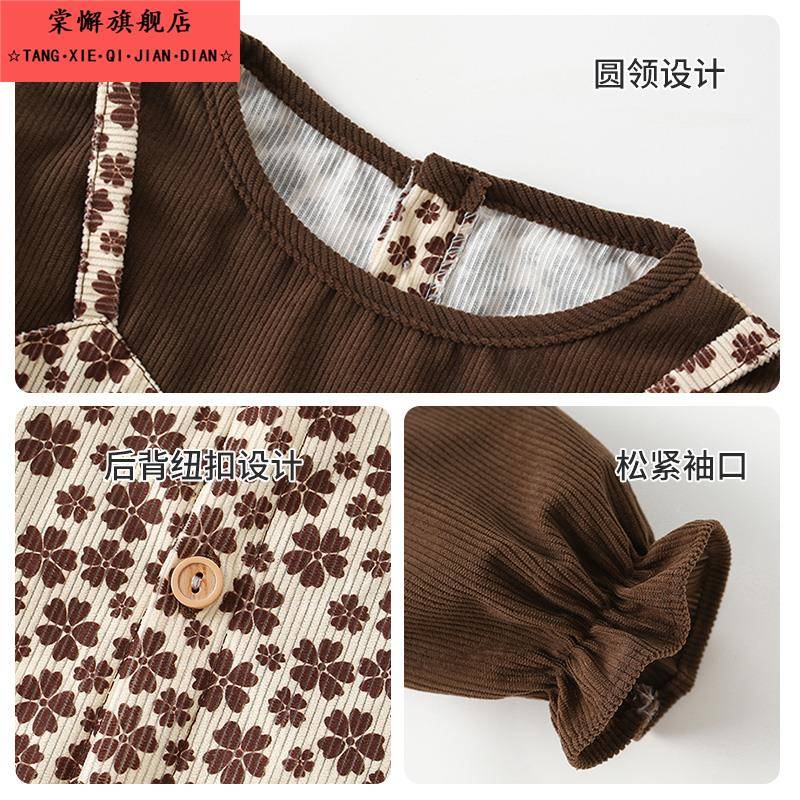 Children's eating bibs, waterproof and anti-dirty aprons, baby protective clothing, baby girl's coveralls, autumn and winter outerwear, western-style princess dresses