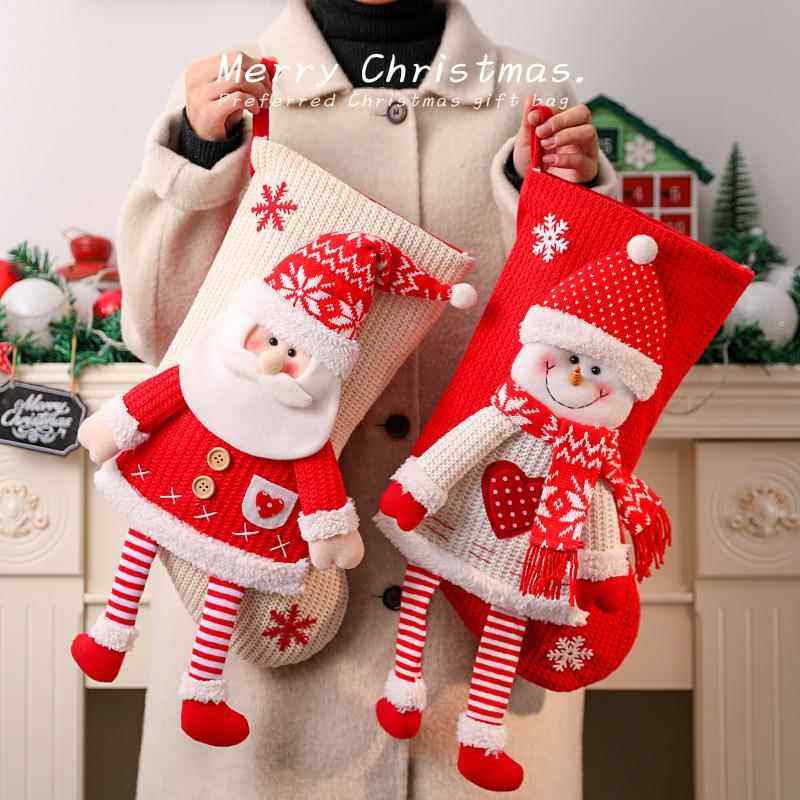 圣诞节礼物大号圣诞袜子礼物袋老人礼品袋盒儿童圣诞树装饰小礼物