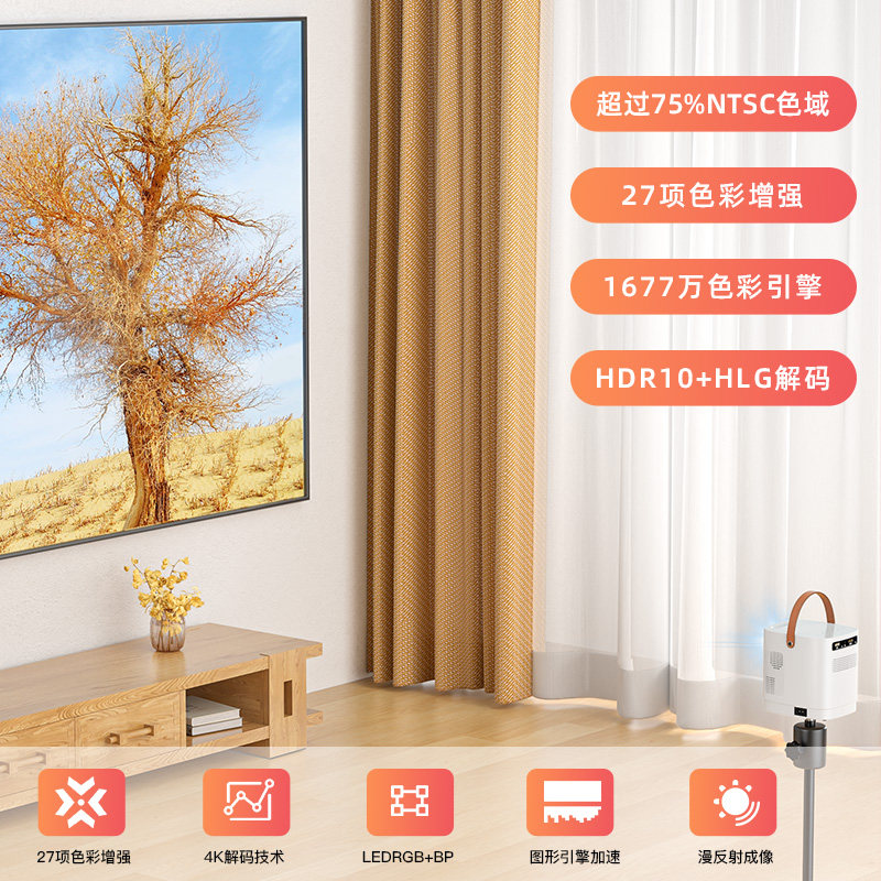 2023新款投影仪家用1080p喜瑞手机 影舰投影机