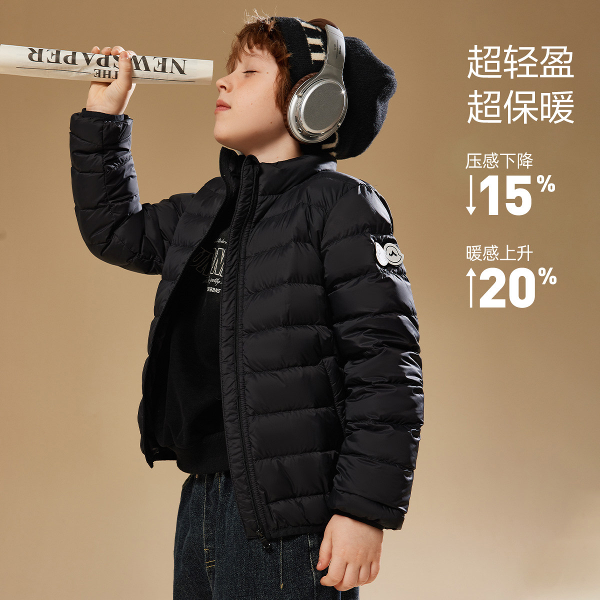 ask【90绒】儿童轻薄羽绒服2025冬季新款男女童保暖羽绒服 - 图0