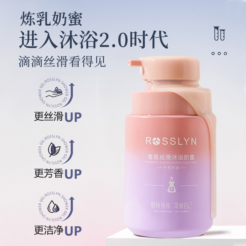ROSSLYN丝滑沐浴奶蜜COCO沐浴露女持久留香氨基酸香水沐浴乳2瓶装