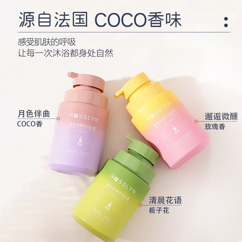 ROSSLYN丝滑沐浴奶蜜COCO沐浴露女持久留香氨基酸香水沐浴乳2瓶装
