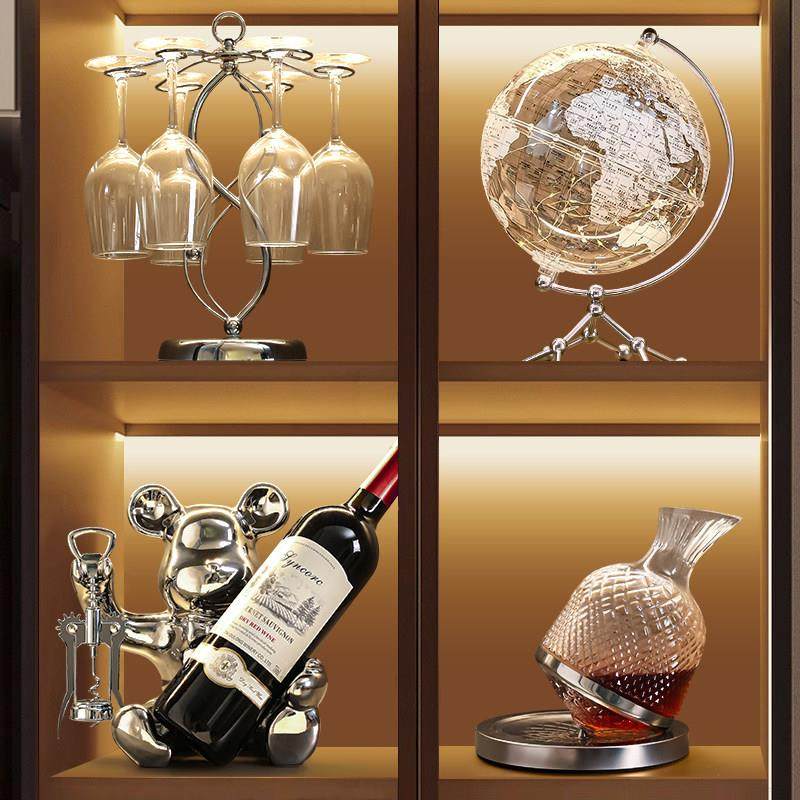 海贝海轻奢高档暴力熊红酒架酒柜装饰摆饰现代客厅电视柜家居饰品,淘宝优惠券,粉丝福利购,淘宝优惠卷