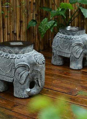 小院子景观民宿园林造景户外中式庭院花园布置大门口大象装饰摆饰